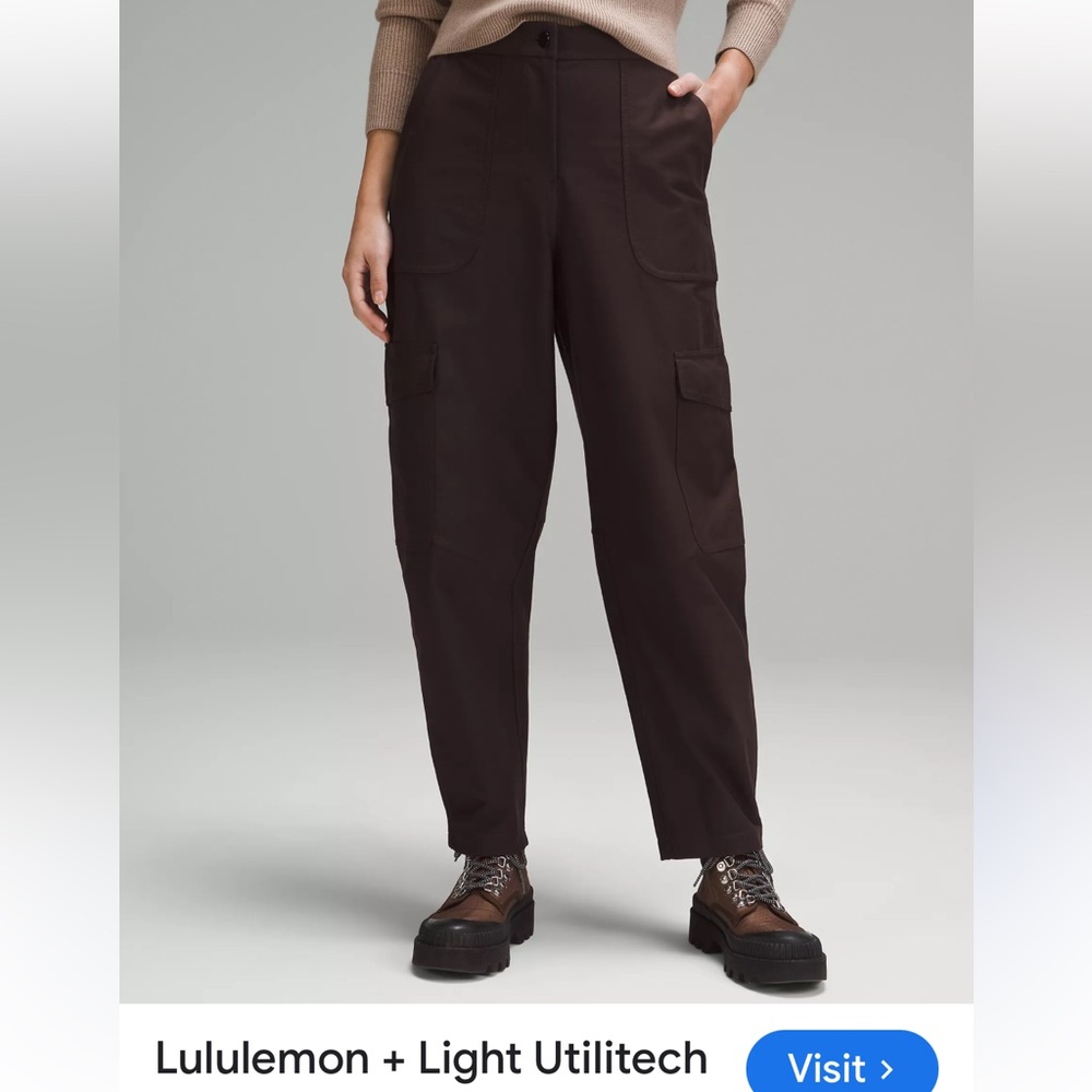 Lululemon Athletica Dark Brown Cargo Pants - barrel leg
